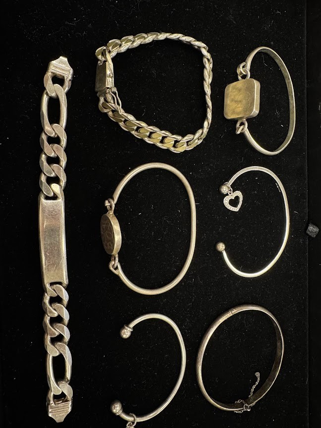 Sterling Silver bracelets, 155.4 grams total weight- CM-091