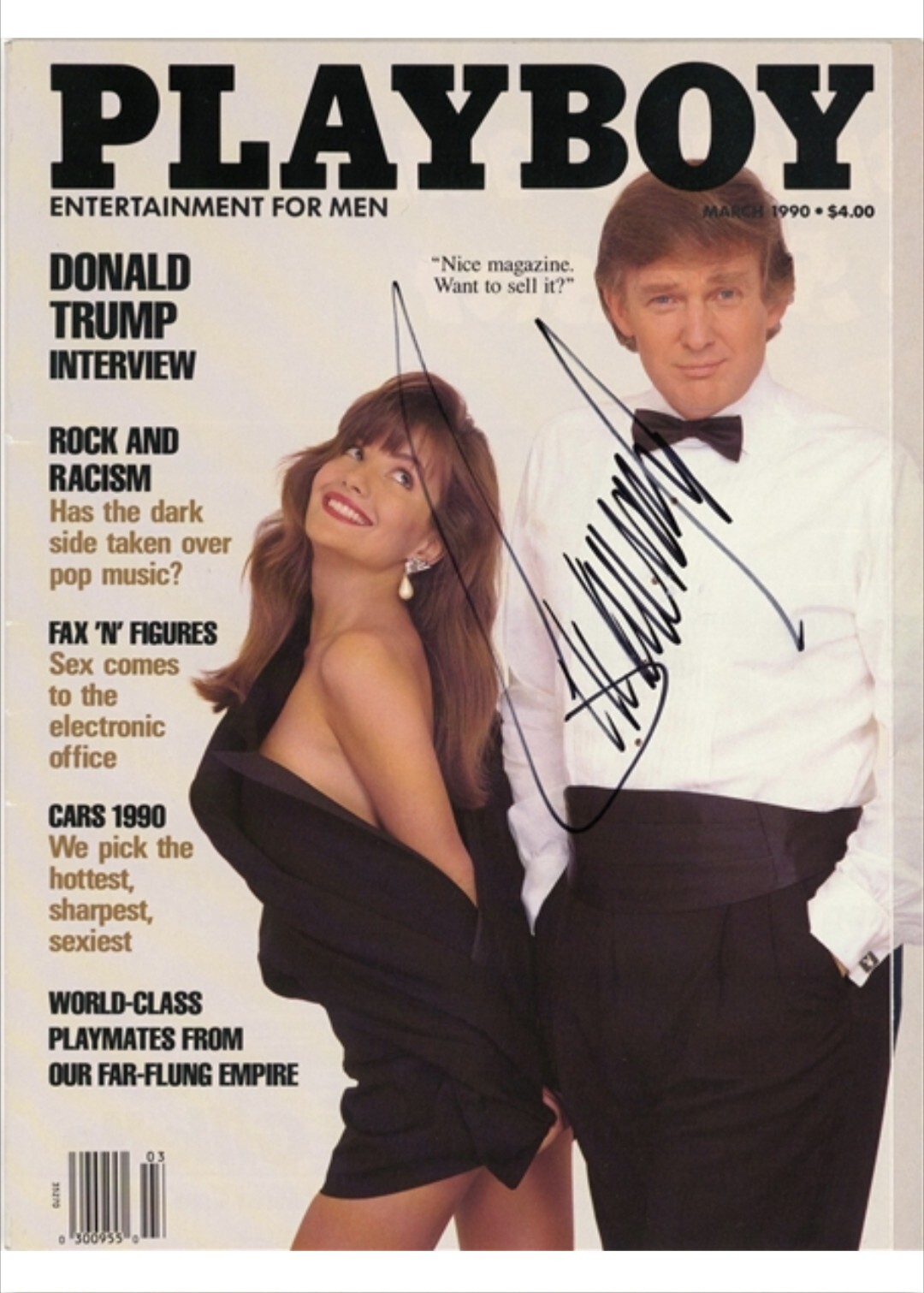 Donald Trump Signed Playboy COVER RP 8X10 Photo