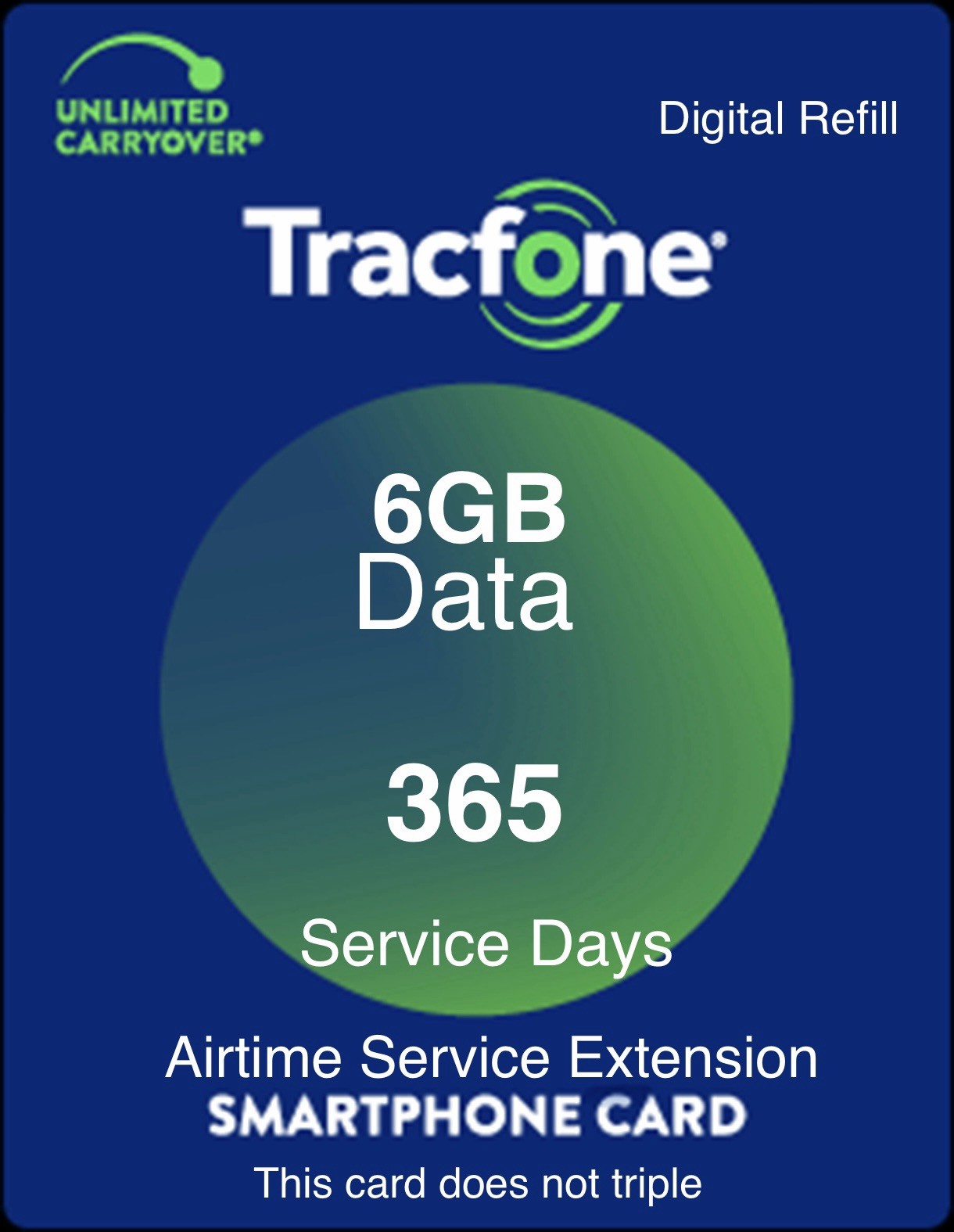 TracFone 1 Year Service Plan + 6GB of Data For Smartphone & FlipPhone (not BYOP)