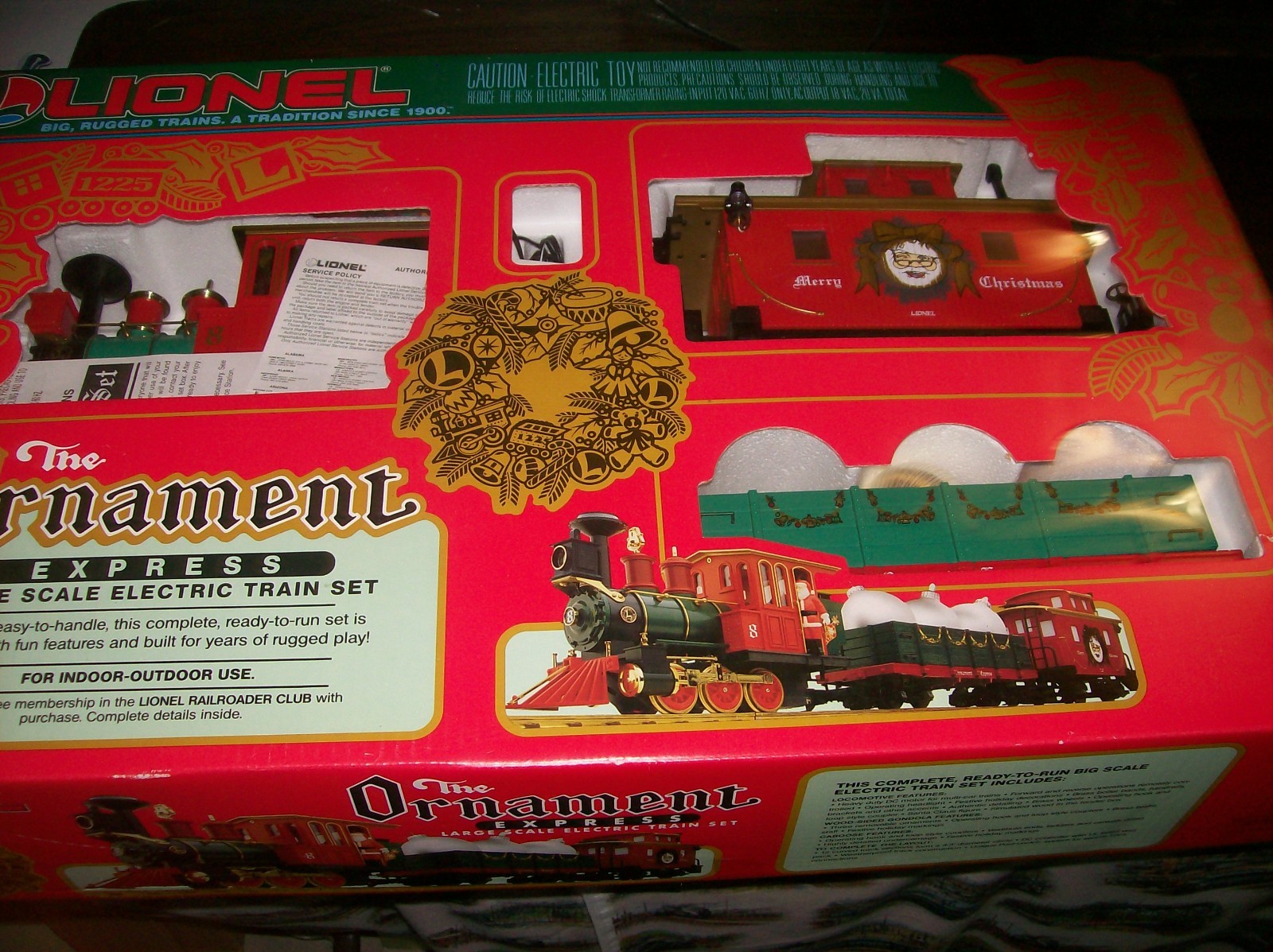 Lionel 8-81017 G Gauge Christmas The Ornament Express Steam Train Set EX/Box
