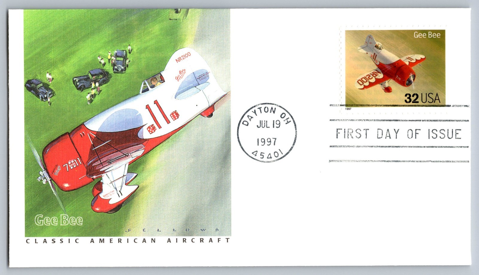 1997 Fleetwood Classic American Airplanes Gee Bee FDC