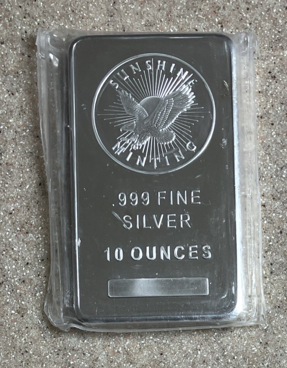 10 Troy oz Silver Bar Sunshine Minting .999 Fine Factory Sealed