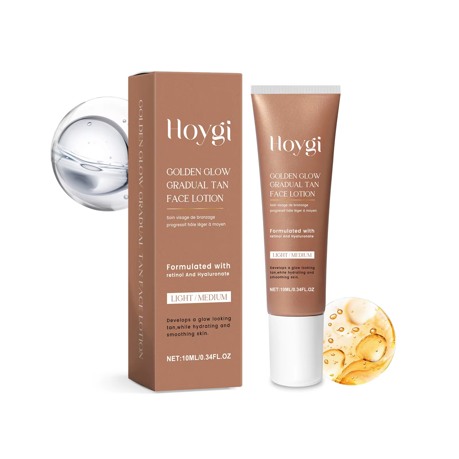 Self-Tanning Lotion Sunless Self Tanner for Face Body Waterproof Long-Lasting Gl