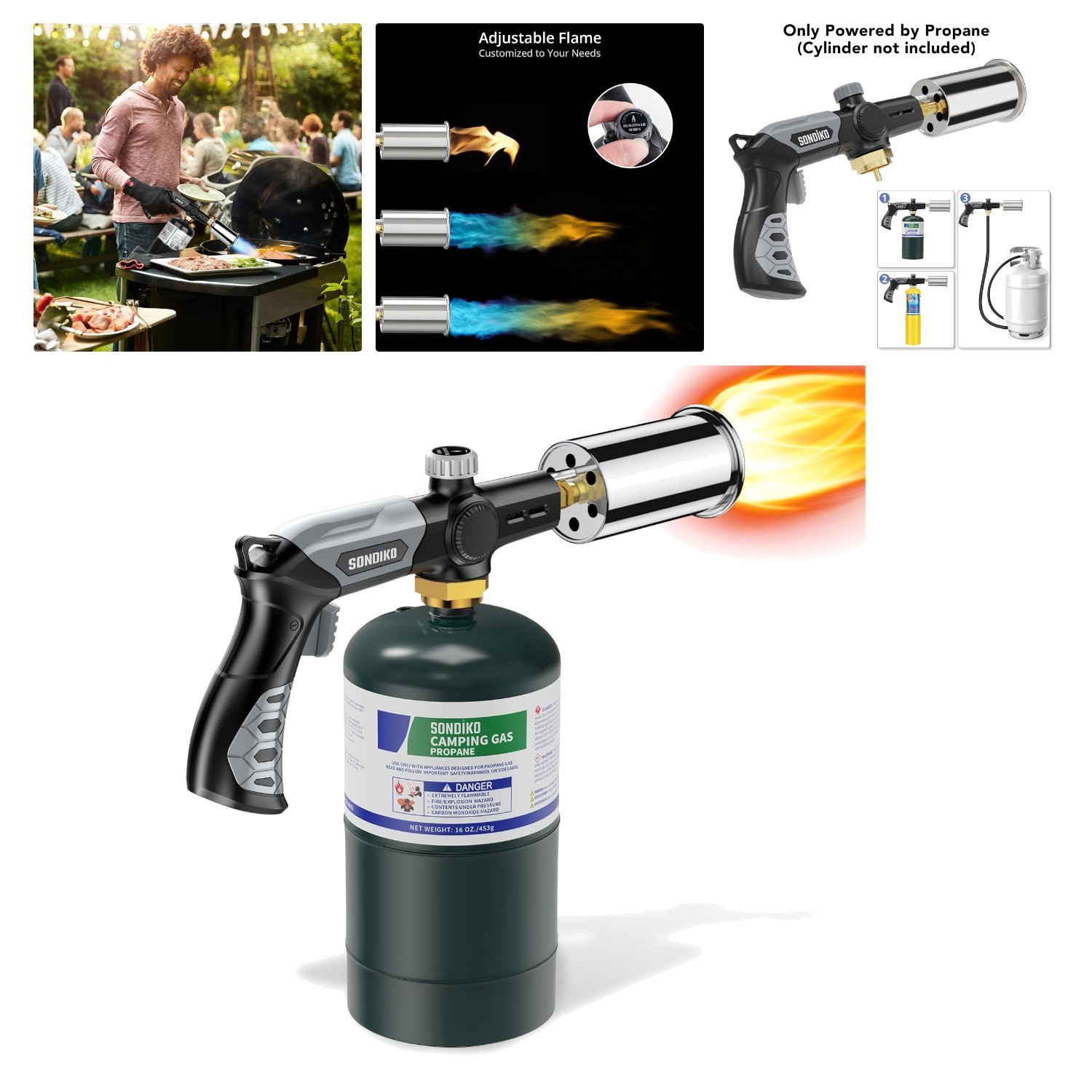L8010 Powerful Cooking Torch - Ideal for Searing Steak & Lighting Fires Safely
