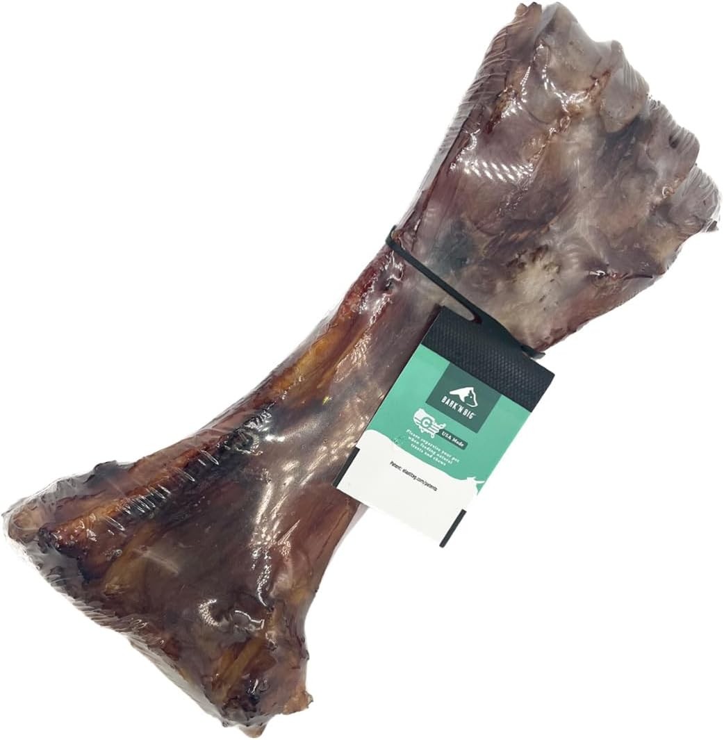 Beef Shin Bone for Large Dogs – Long Lasting Natural Big Dog Bone Chew for Aggre