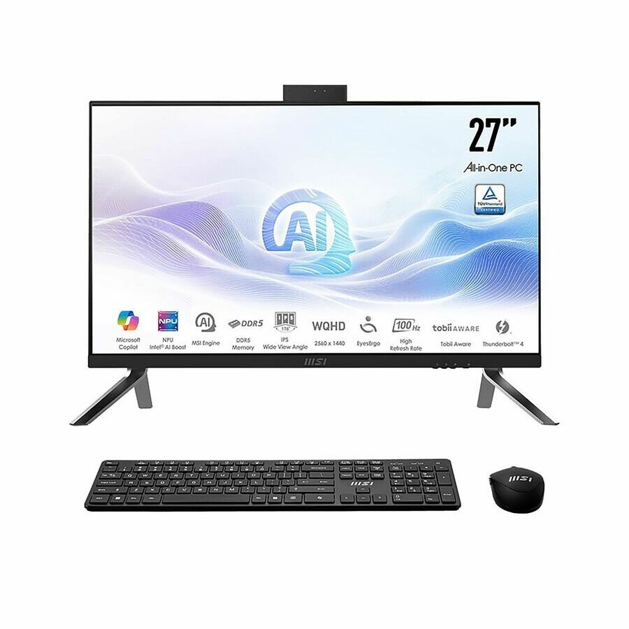 MSI AM273Q AI Modern 27" WQHD AIO PC U7-155H 32GB 1TB W11P, Black AM273QAI1UM037