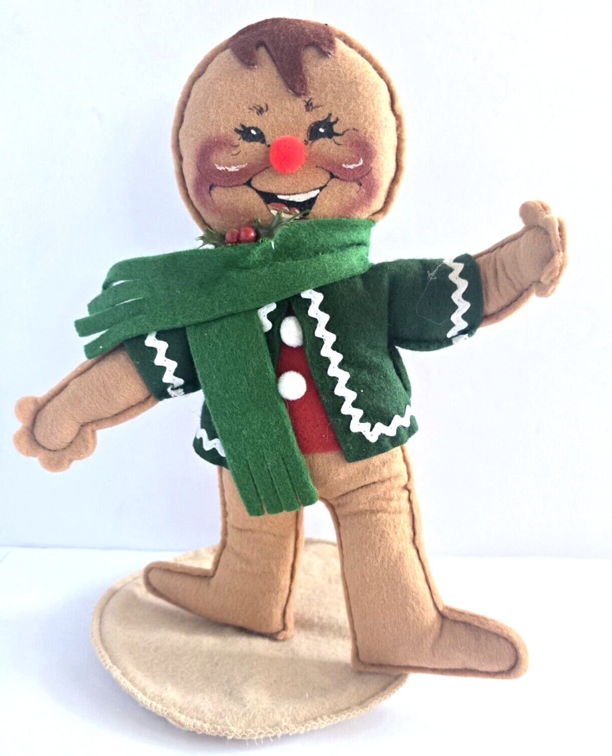 Annalee Christmas Gingerbread 9 inch Man Boy 1992 Poseable Figure USA Made Clean