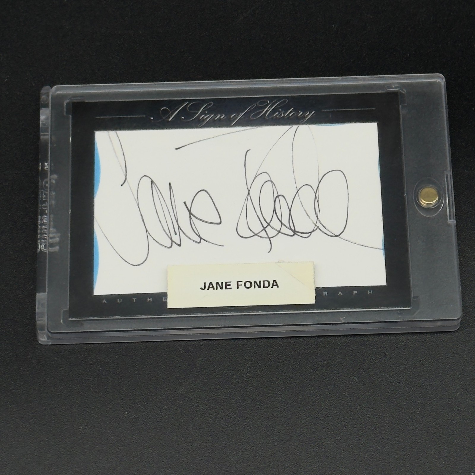 Jane Fonda Signed Cut Signature Card - A Sign of History Authentic Autograph