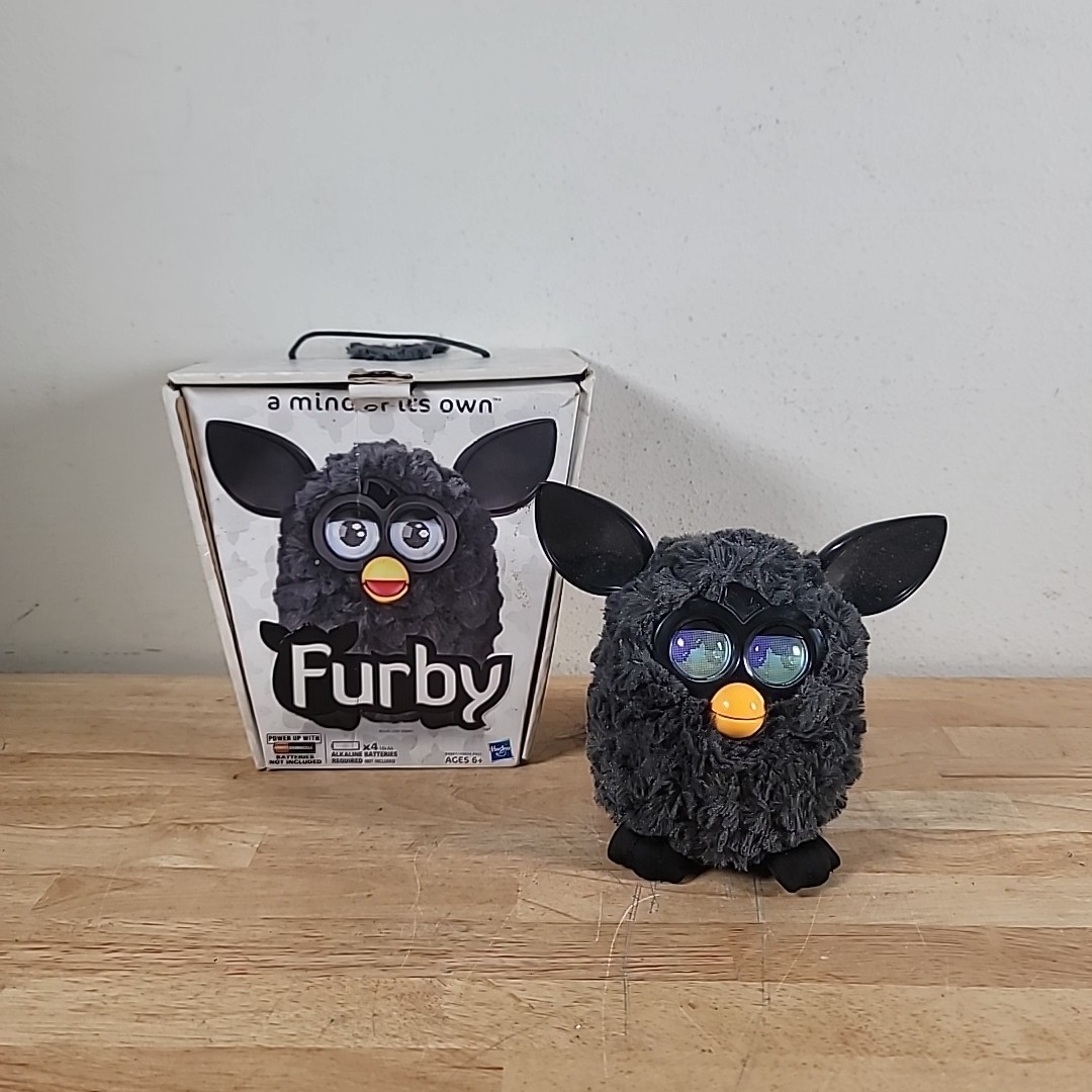 Furby Boom Black Bat Charcoal Talking Interactive Pet 2012 TESTED Hasbro BOX