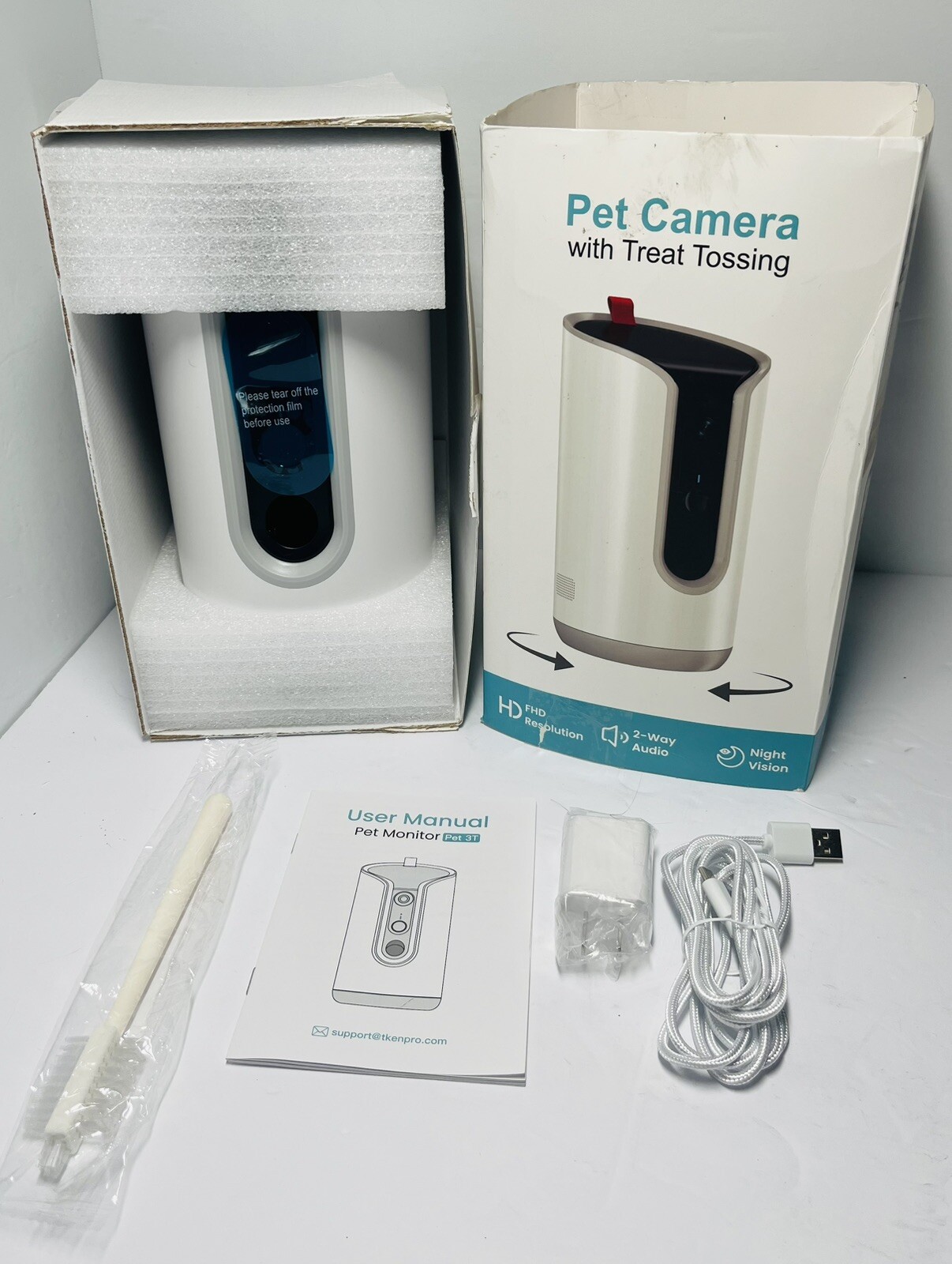 Pet Camera Treat Dispenser 2K 360°View Dog Camera with App Wifi  Pet 3T(AH4