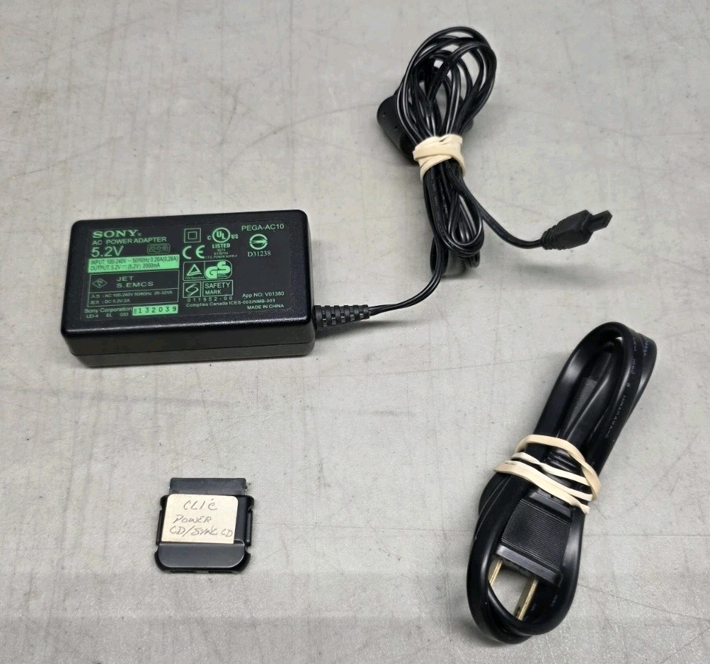 🔥 Htf Genuine SONY AC Power Adapter 5.2 V  PEGA-AC10 W/ CLIE PLUG ON Used