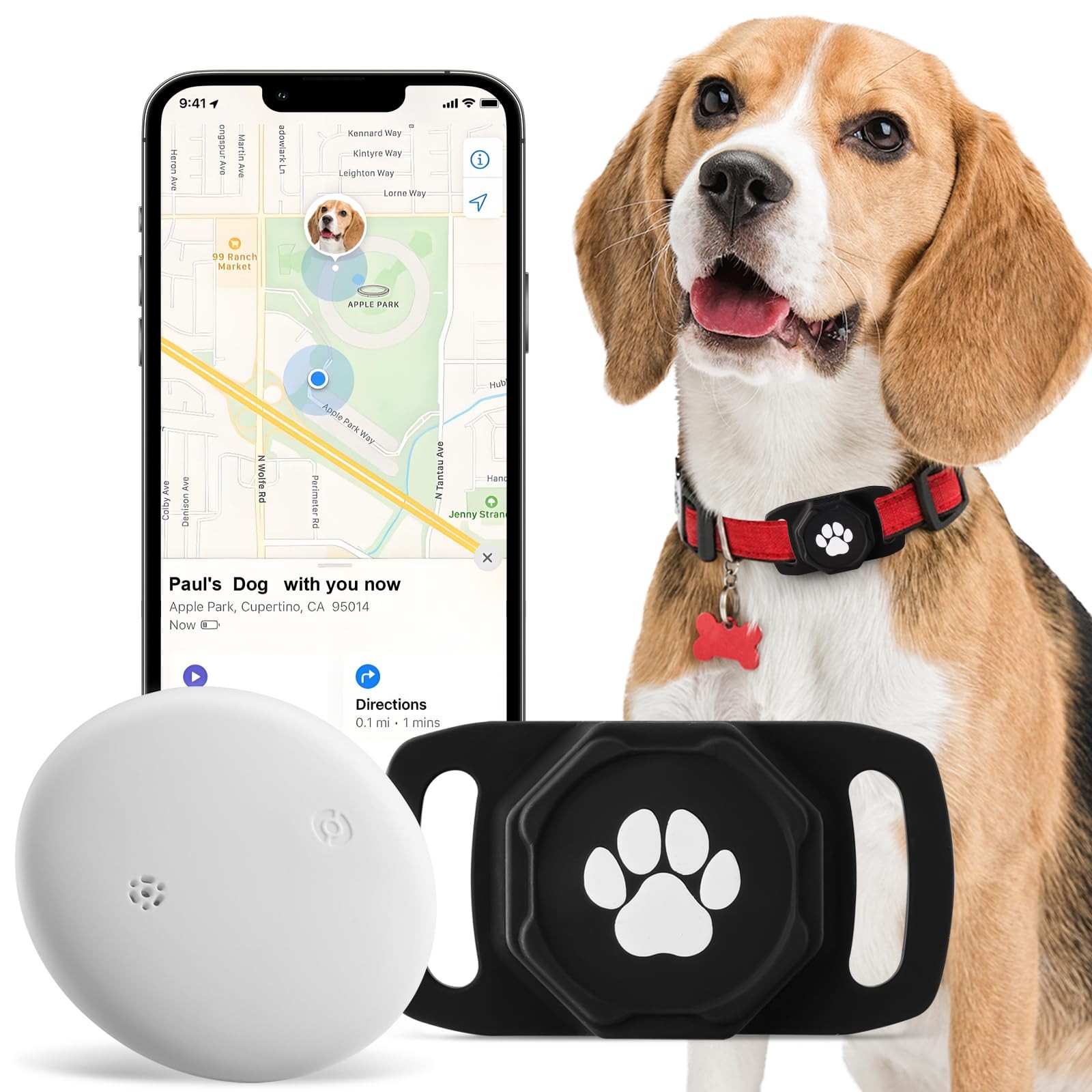 Smart Pet Tracker for Collar - Dog Trackers Pet Location Tracker with Holder,...