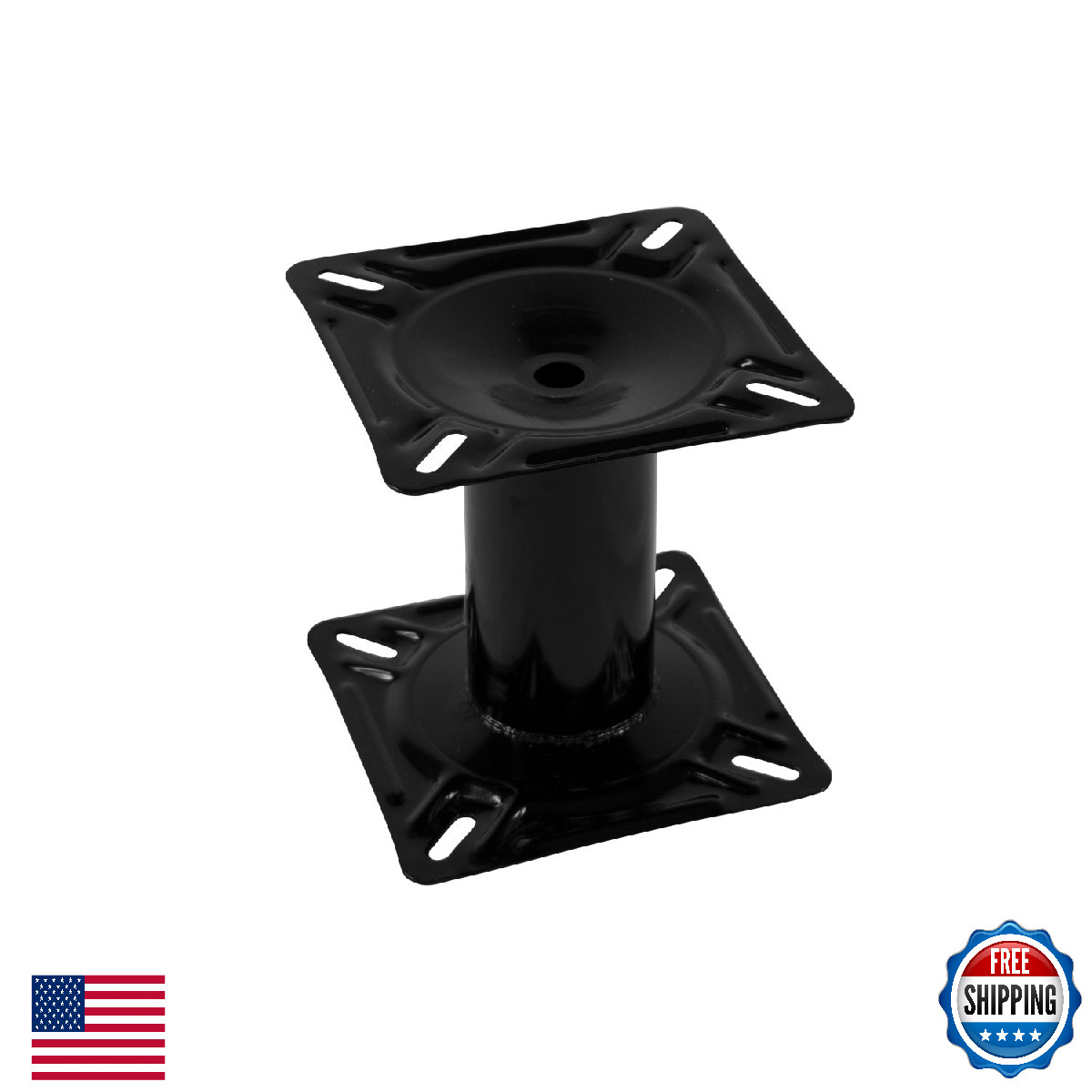 Wise 8WD1251 Boat Seat Pedestal - 7" Height, Black Powder Coated Finish