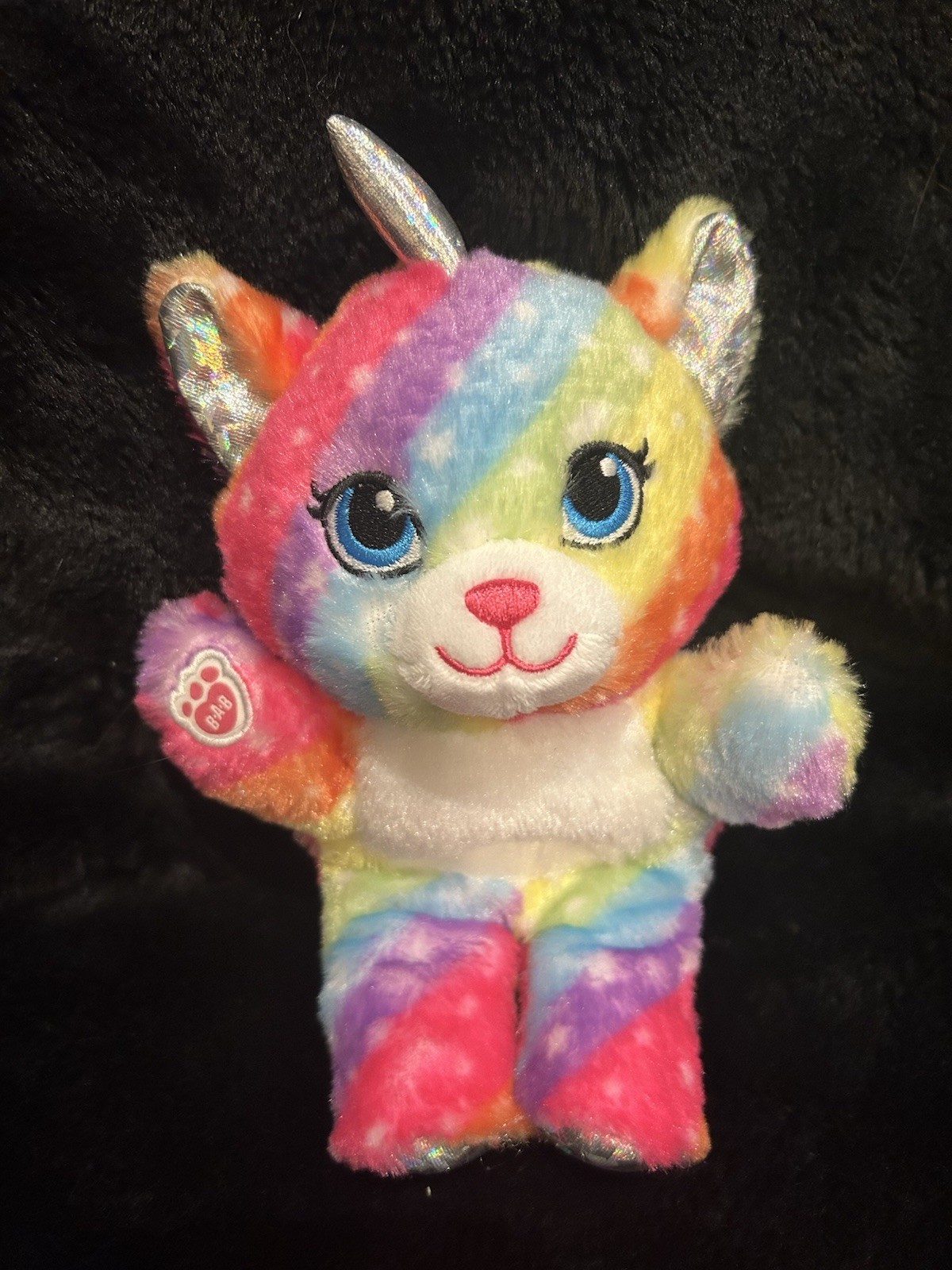 Build A Bear Mini Beans Kittycorn Kitty Corn Cat Rainbow Plush