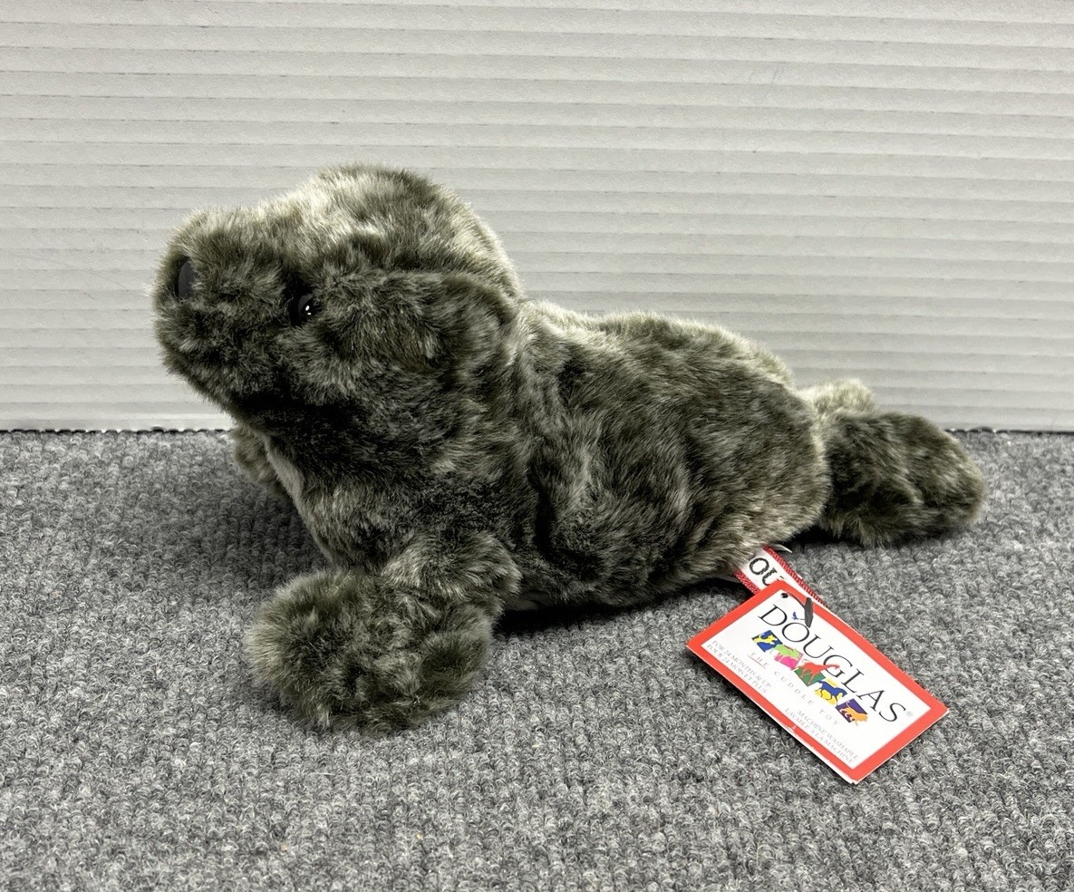 Douglas Cuddle Toys Seal 8" Plush Stuffed Animal Gray Speckled