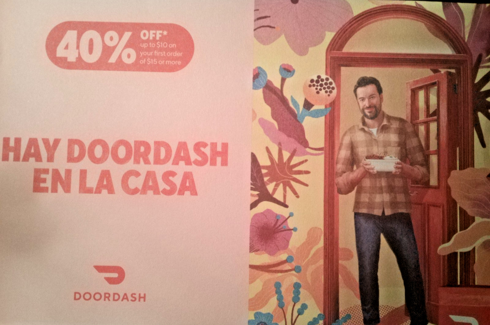 40% off Doordash Coupon When you spend $15 or more