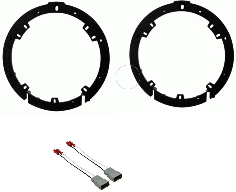 Absolute Door Speaker Adapter Plates 6.5" 6.75" Stand Ring Wiring Harness Cable