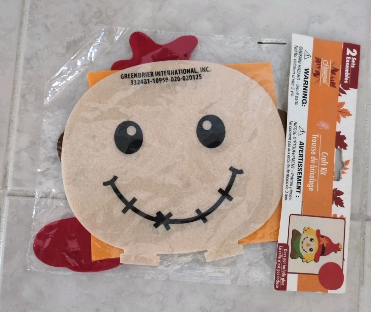 Seasonal Collection Craft Kit -Set Of 2-Felt-Fall/Scarecrow -NEW-3+