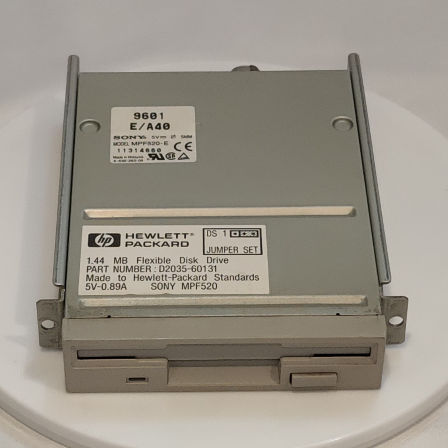 Sony Hewlett Packard FDD Flexible Disk Drive 1.44 MB D2035-60131, MPF520