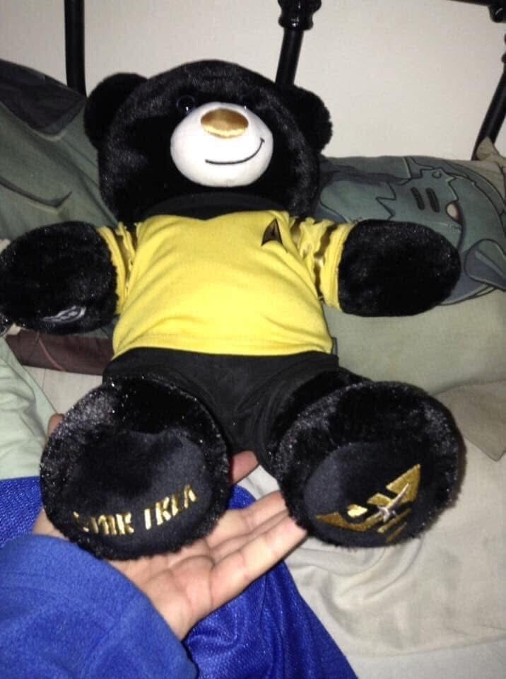 Build A Bear 50th Anniversary Star Trek Plush Bear With Yellow Uniform Shirt!