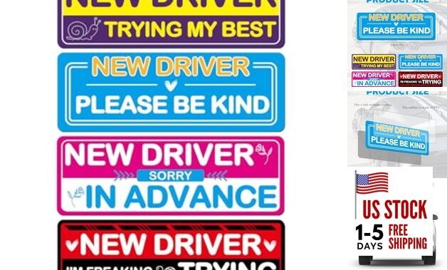 4Pcs Student Driver Magnetic Car Stickers for Beginners, New Magnetic 4pcs