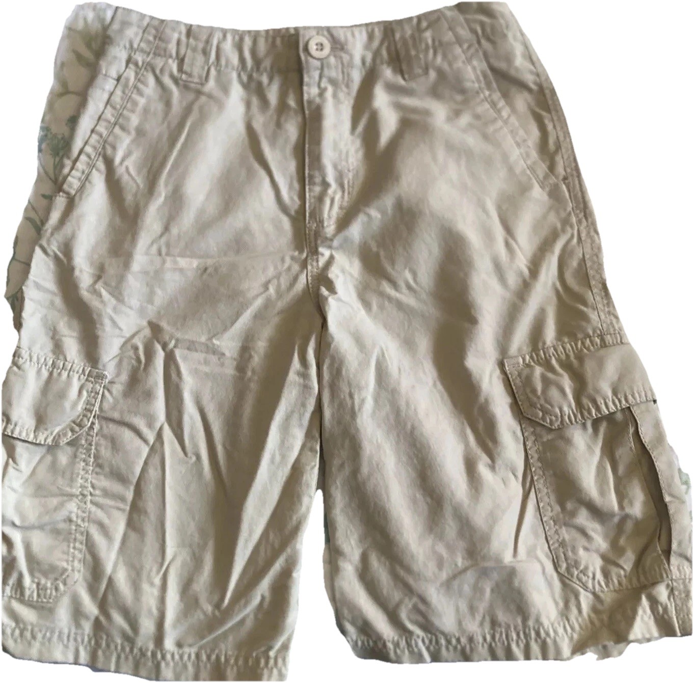 O’Neill Khaki Beige Bermuda Cargo Button Zip Shorts Boys Size 26