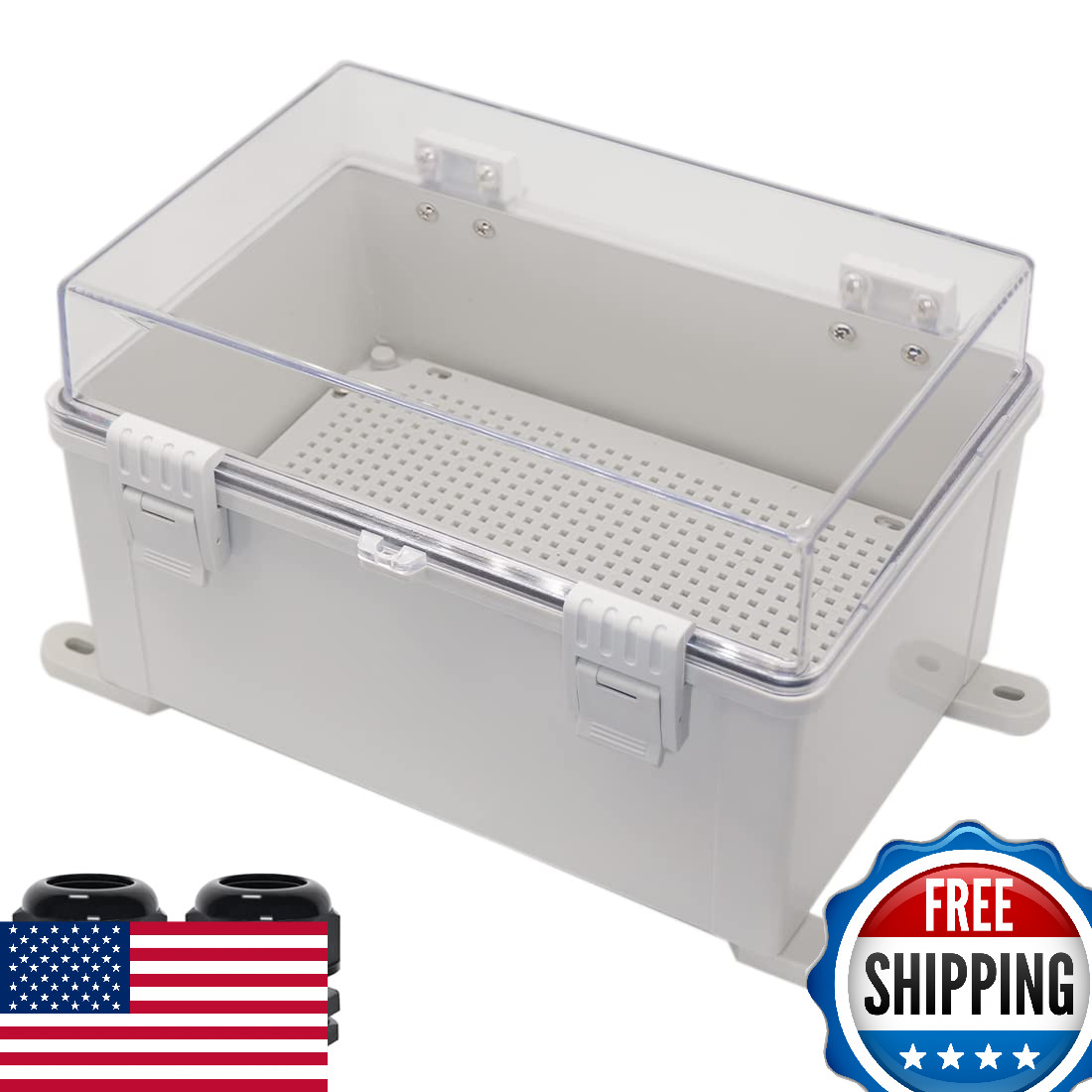Zulkit IP65 Waterproof Electrical Junction Box 11.8"x7.9"x7.1" Clear Cover