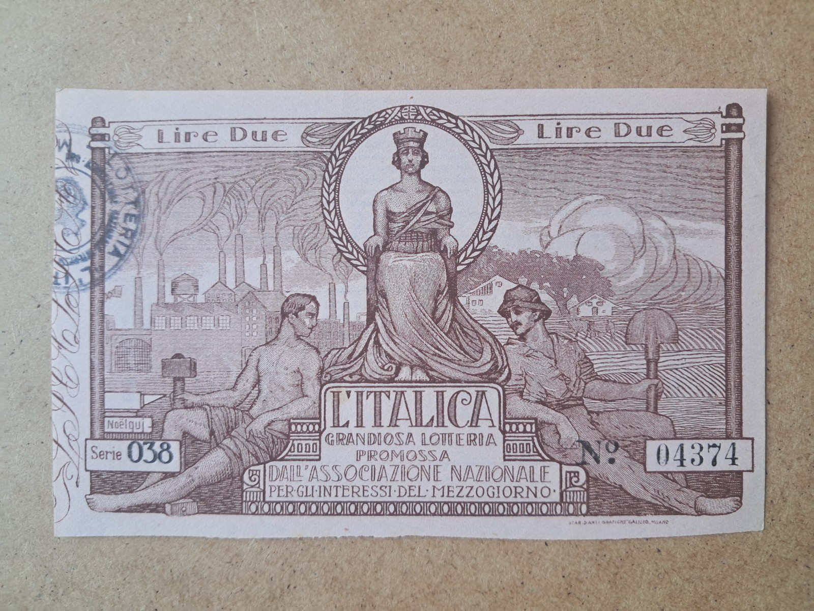 L'Italica Grand Lottery Ticket - 1922 Pink Brown