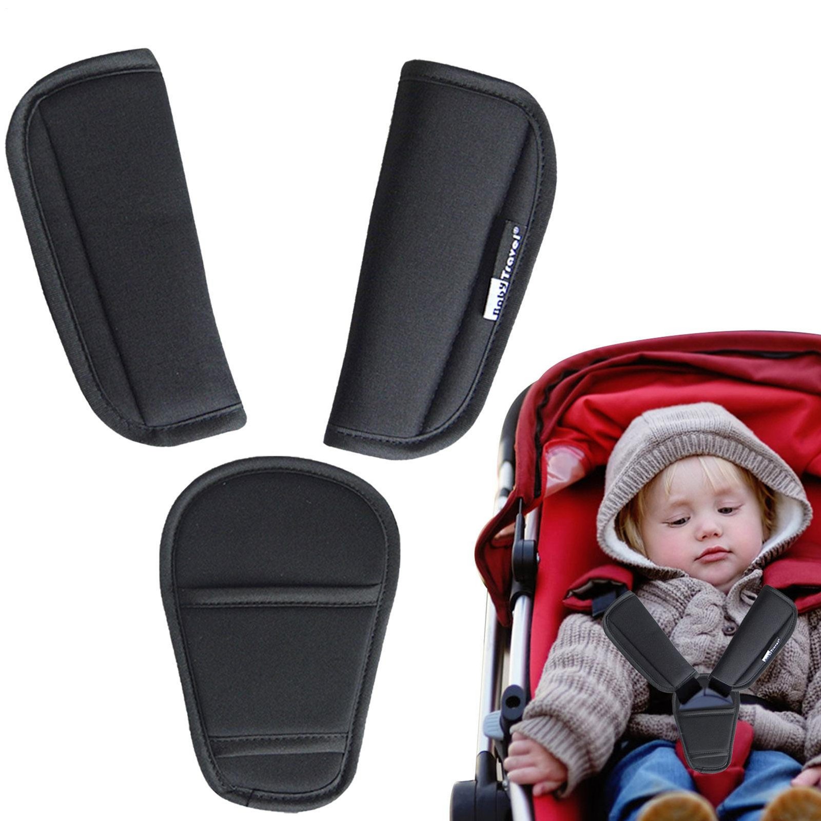 Car Seat Straps Shoulder Pads Set Stroller Belt Covers for Baby Kids Car Seat