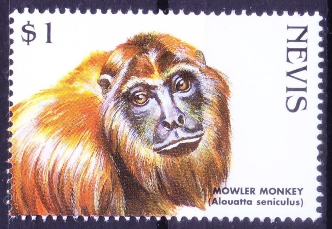 Nevis 1998 MNH, Howler Monkey, nest-building monkeys, Wild Animals