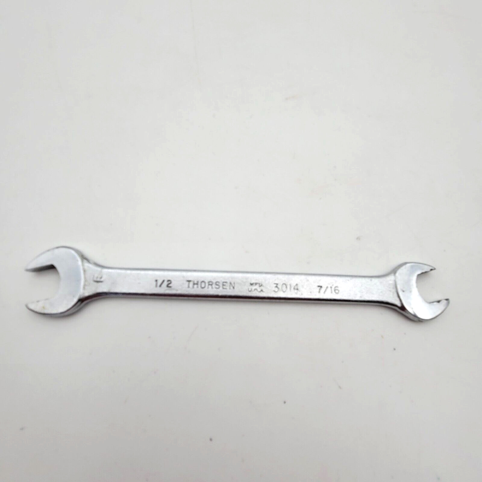 Thorsen 1/2 7/16 Open End Wrench #3014 Made in USA Mechanic Tool