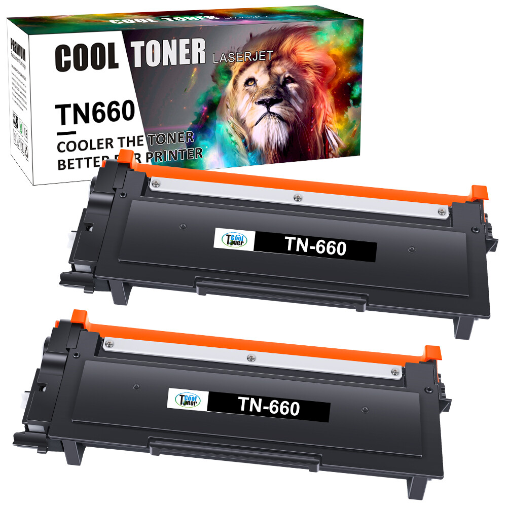 2PK TN660 Toner with Chip Compatible with Brother MFC-L2700DW L2705DW HL-L2360DW