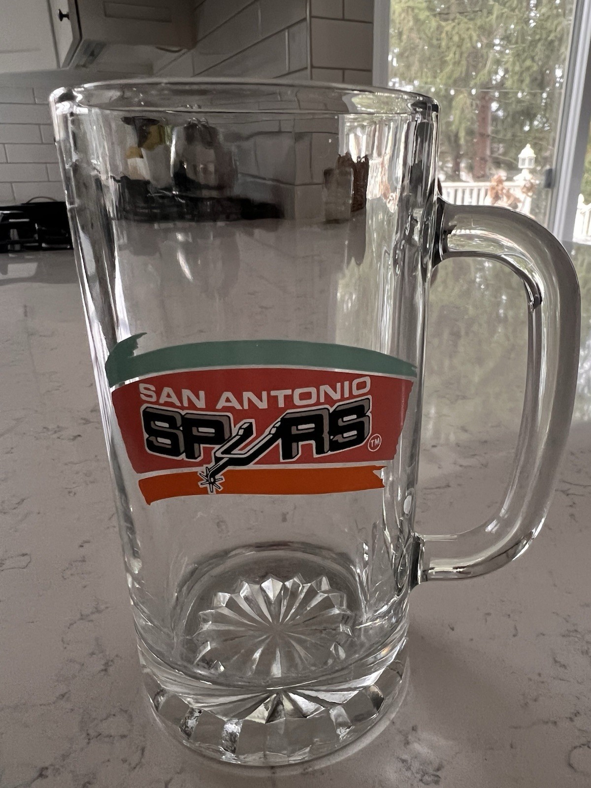 NBA San Antonio Spurs Vintage Logo Drinking Glass Beer Mug Handle Wemby
