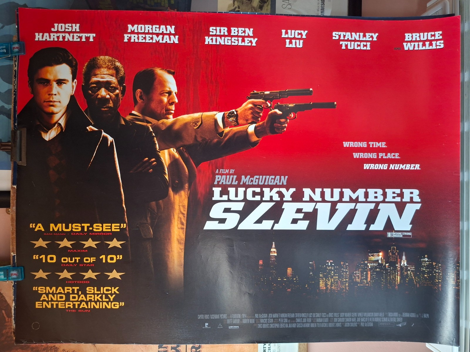 Lucky Number Slevin - Josh Hartnett Bruse Willis - Quad Cinema Poster