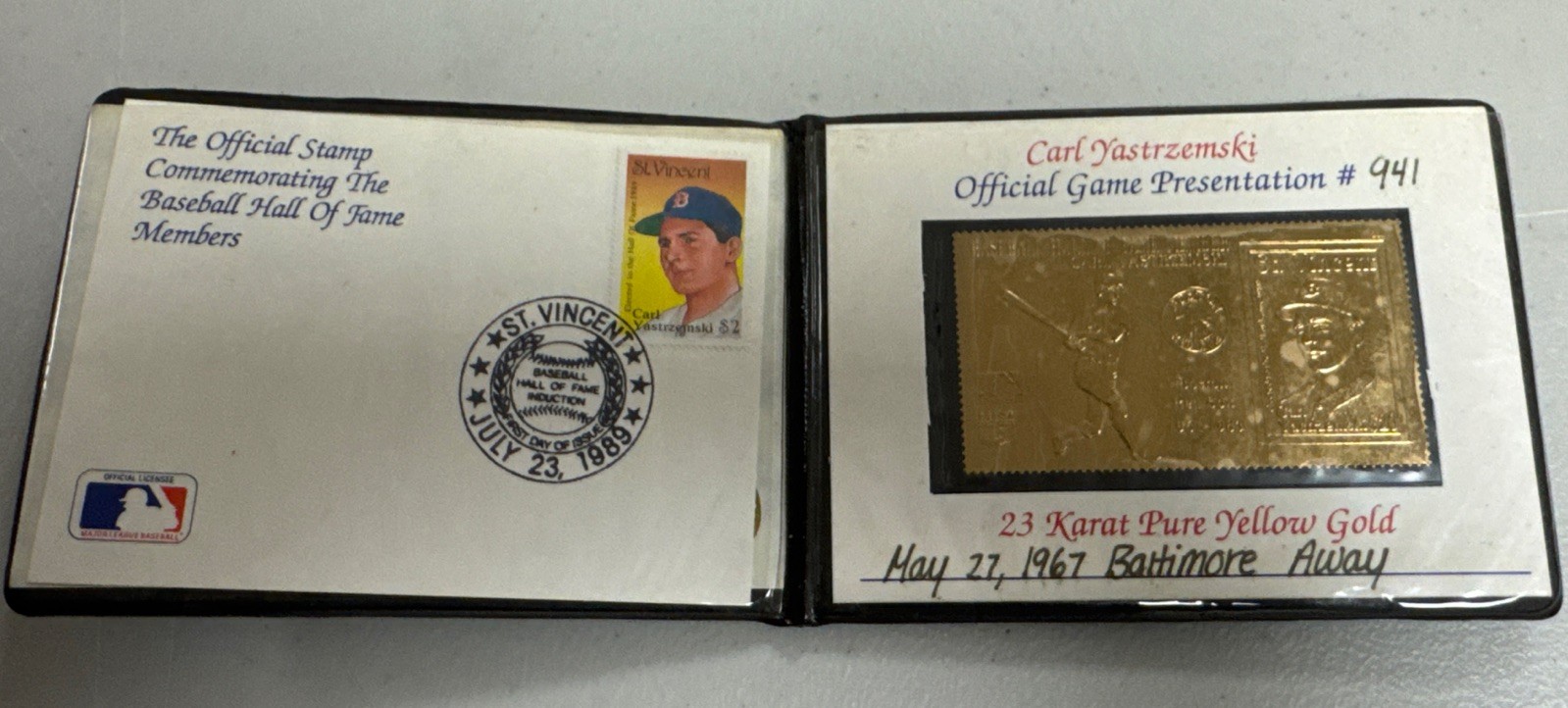 St. Vincent MLB Carl Yastrzemski Red Sox Hall Of Fame  Gold Stamp  BASEBALL
