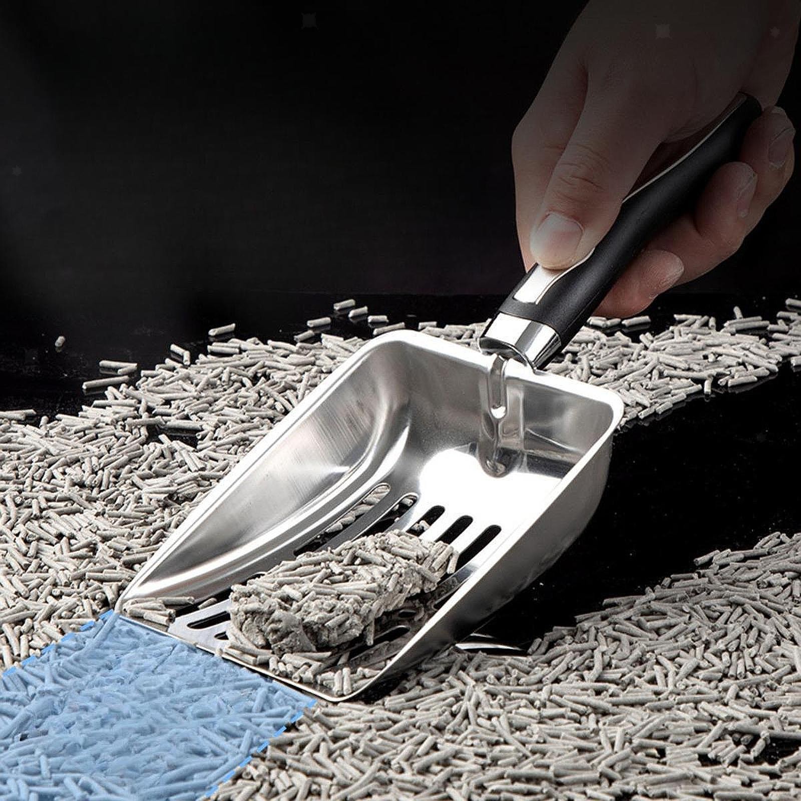 Stainless Steel Litter Scoop Cat Sand Spade Hollow Out Spoon Pet Cleaning Spade
