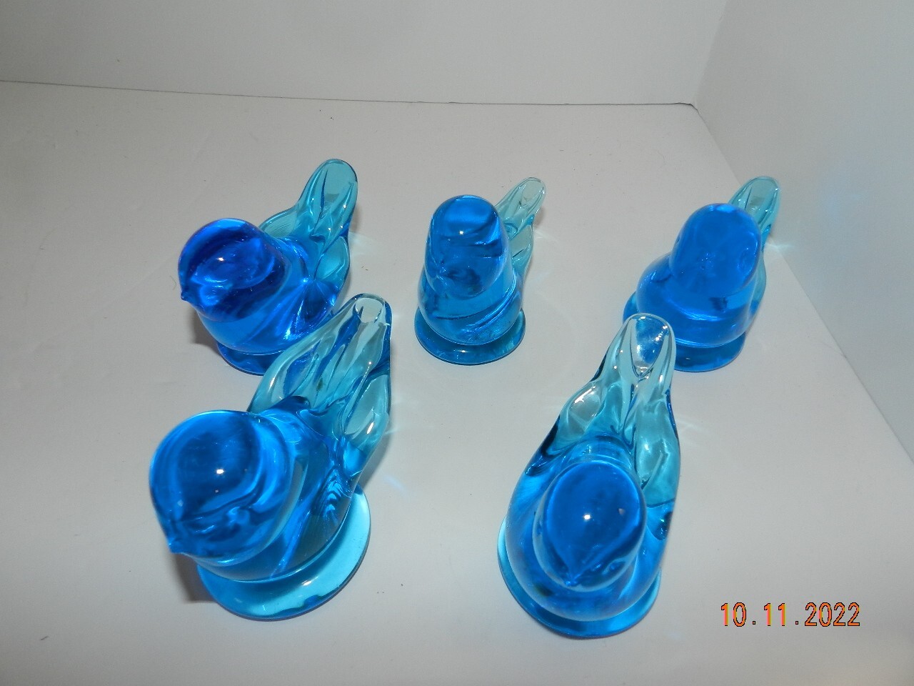 Bluebird of Happiness Glass 1987 5pc Set Signed Ward 1996 1998 ray 1993