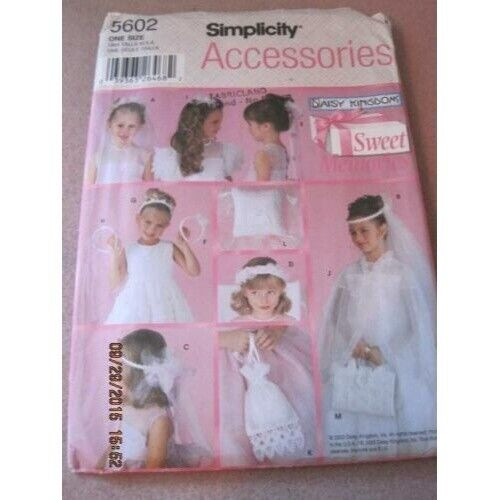 COMMUNION & BRIDAL ACCESSORIES SIMPLICITY 5602 Pattern Daisy Kingdom UNCUT