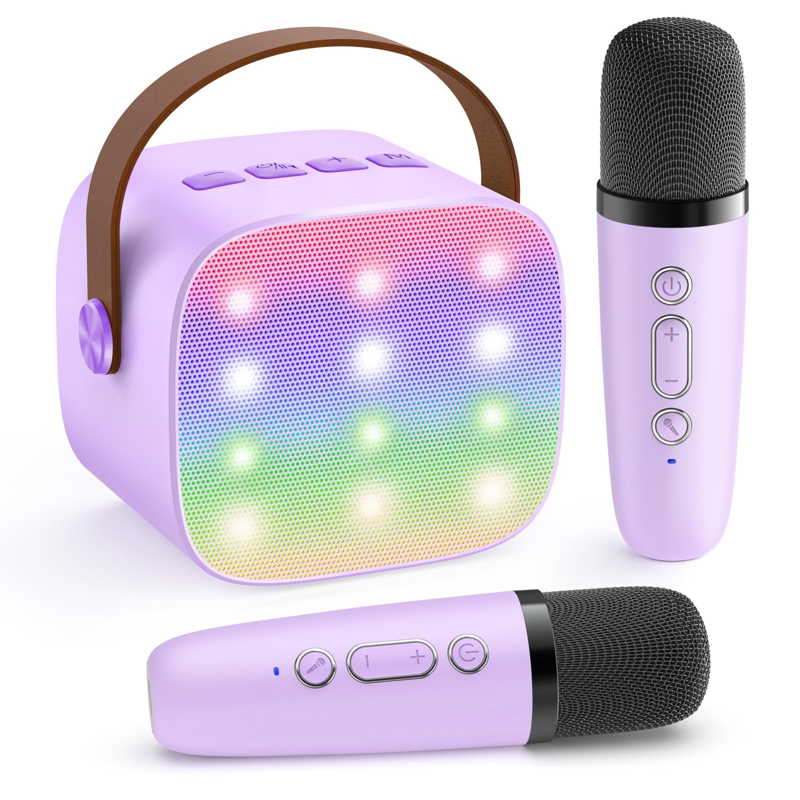 Karaoke Machine for Kids, Portable Mini Speaker with 2 Wireless Microphones, ...