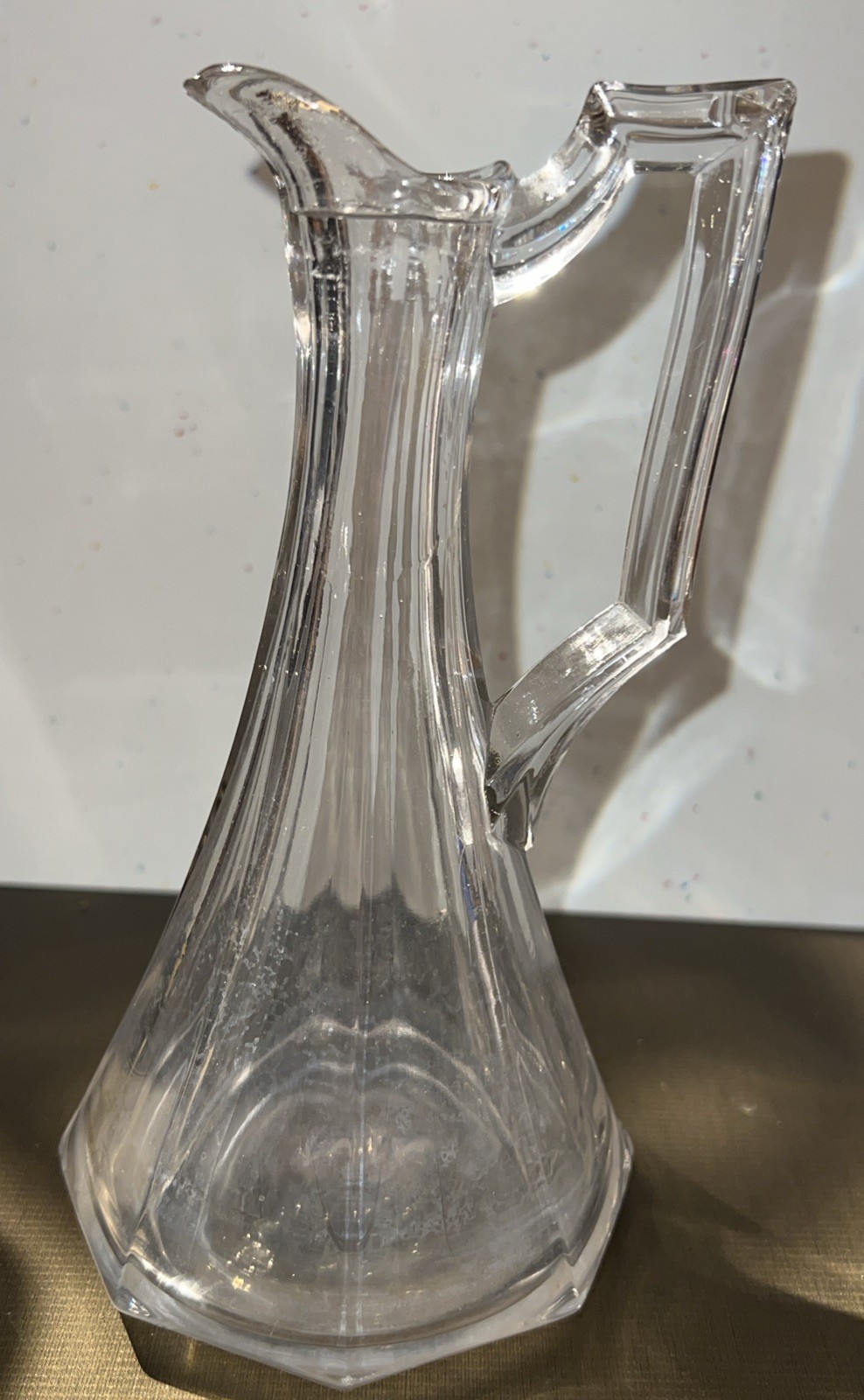 Vintage Vaseline Blown Glass  Decanter Cruet 7 inch