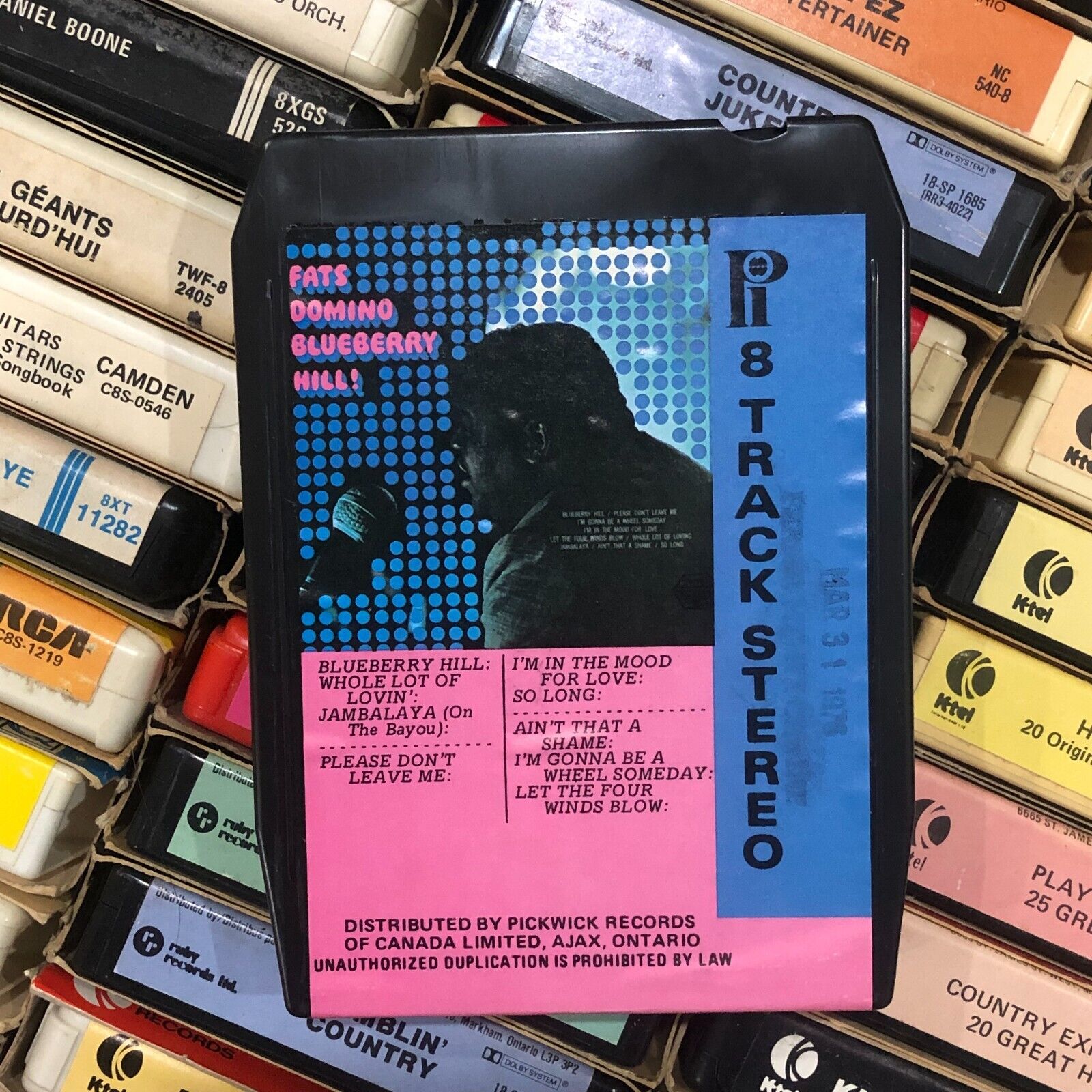 Fats Domino : Blueberry Hill , 8 Track Tape CANADA
