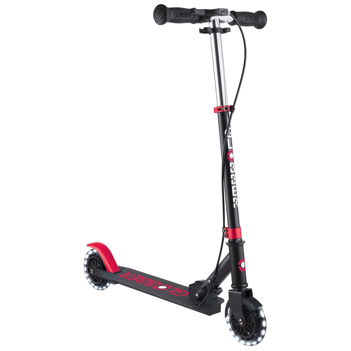 Globber 729-102 Globber Flow Element Junior Lights Scooter - Red