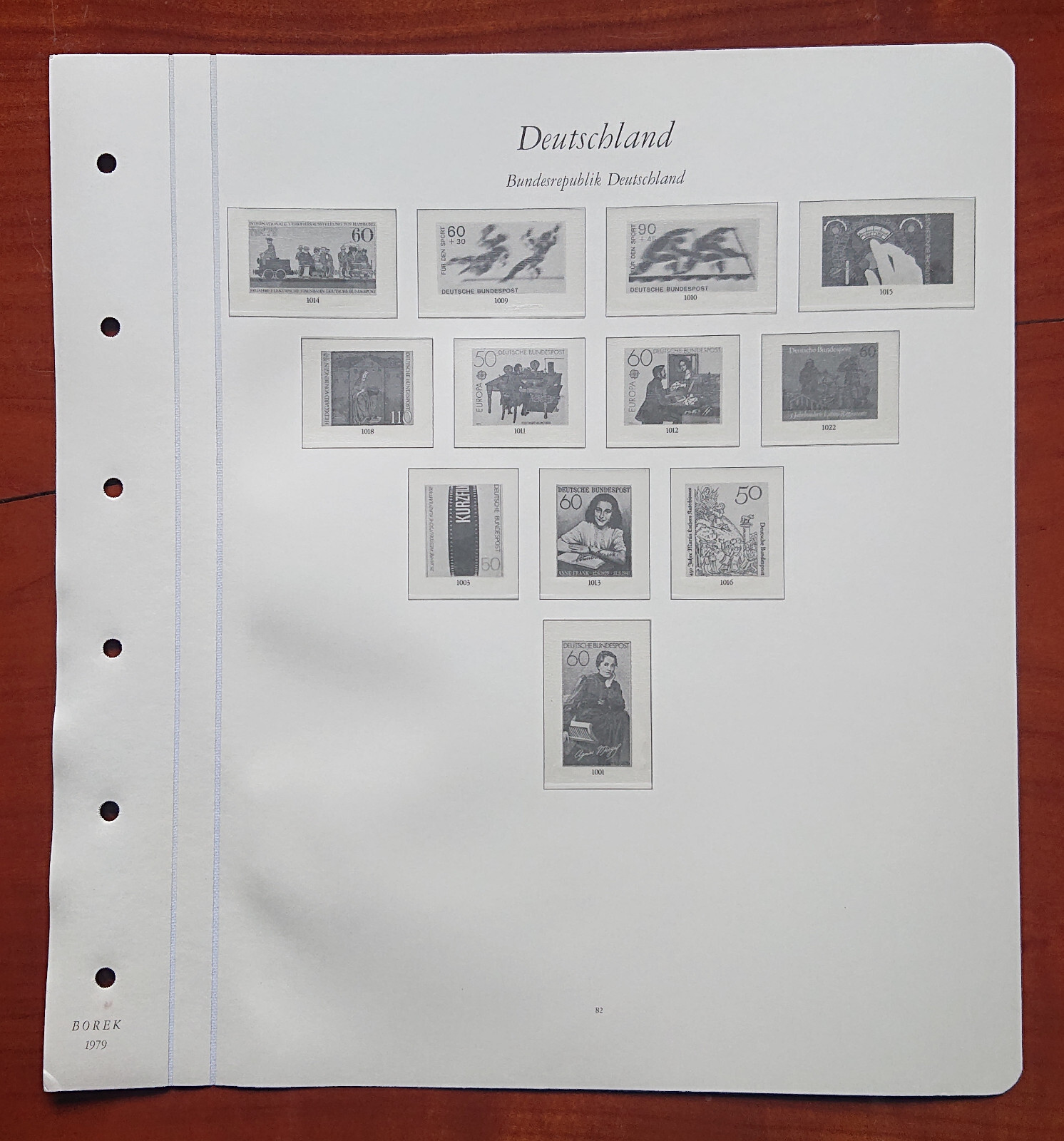 Vordruckblatt Federal Republic Germany Borek 1979 S.S.82 Sport Anne Frank