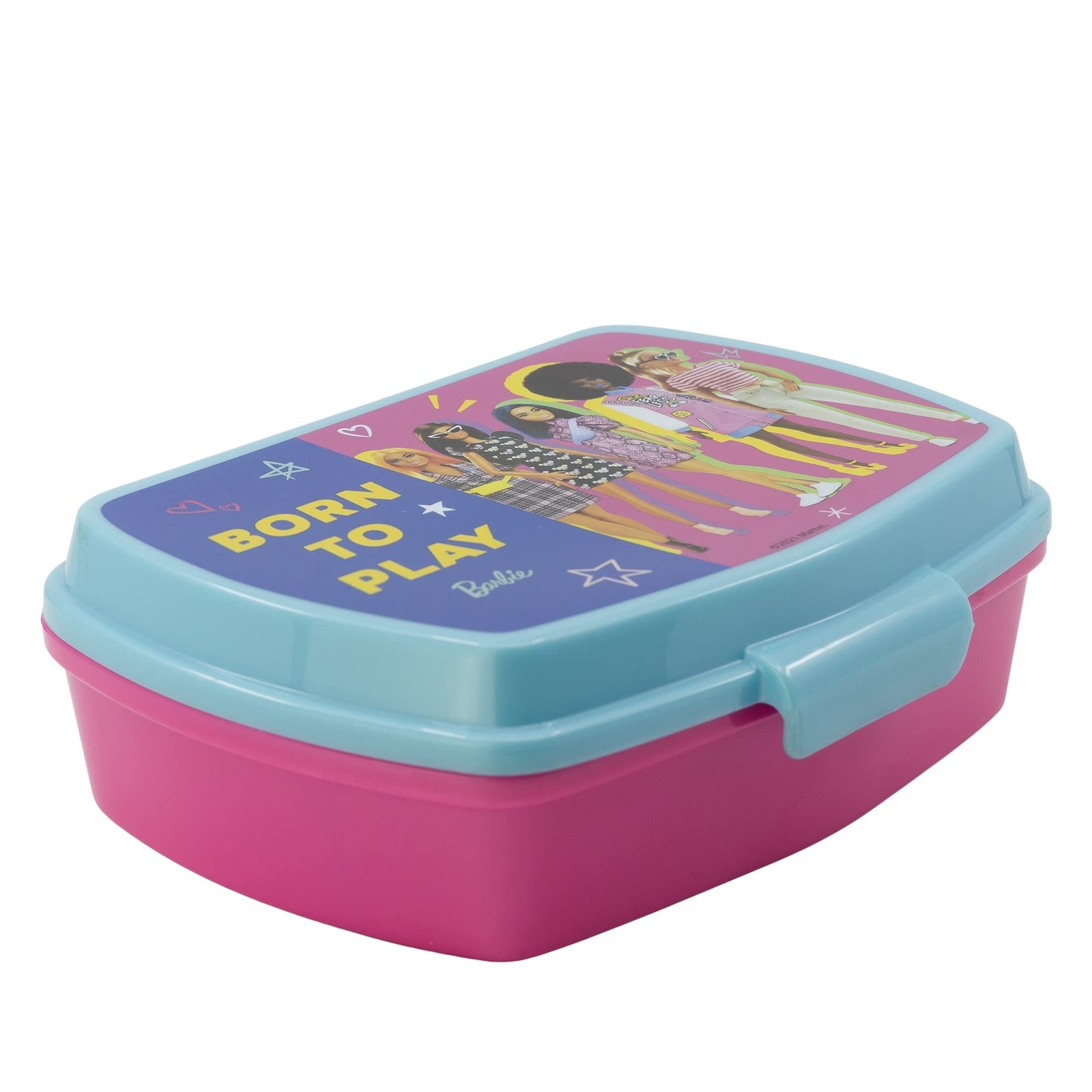 Stor 15974 Lunch Box, BPA Free Plastic, 250 centiliters, Pink-Barbie