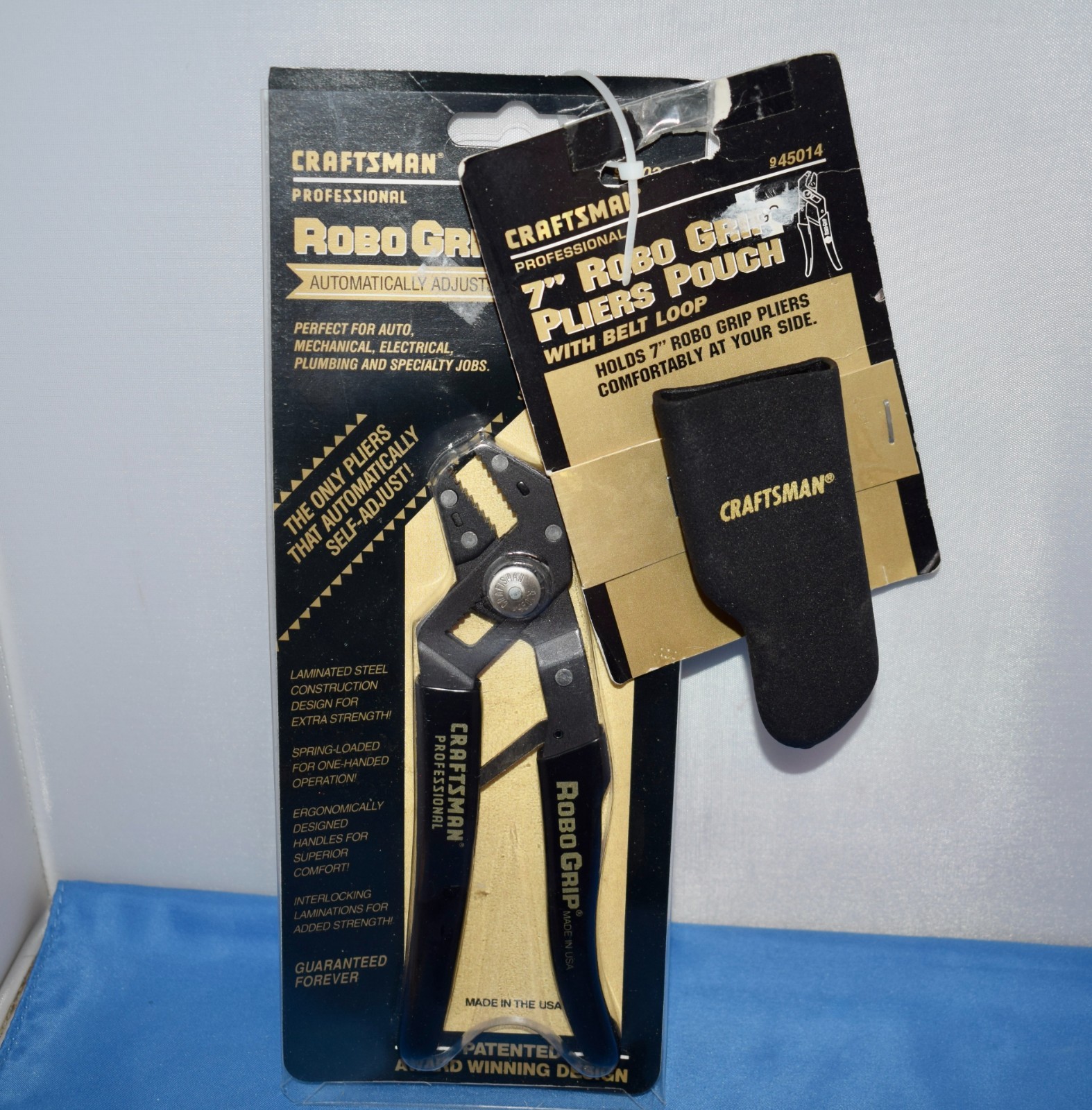 NOS Craftsman Professional 7” Straight Jaw Robo Grip Pliers & Holder #45028 ~G2