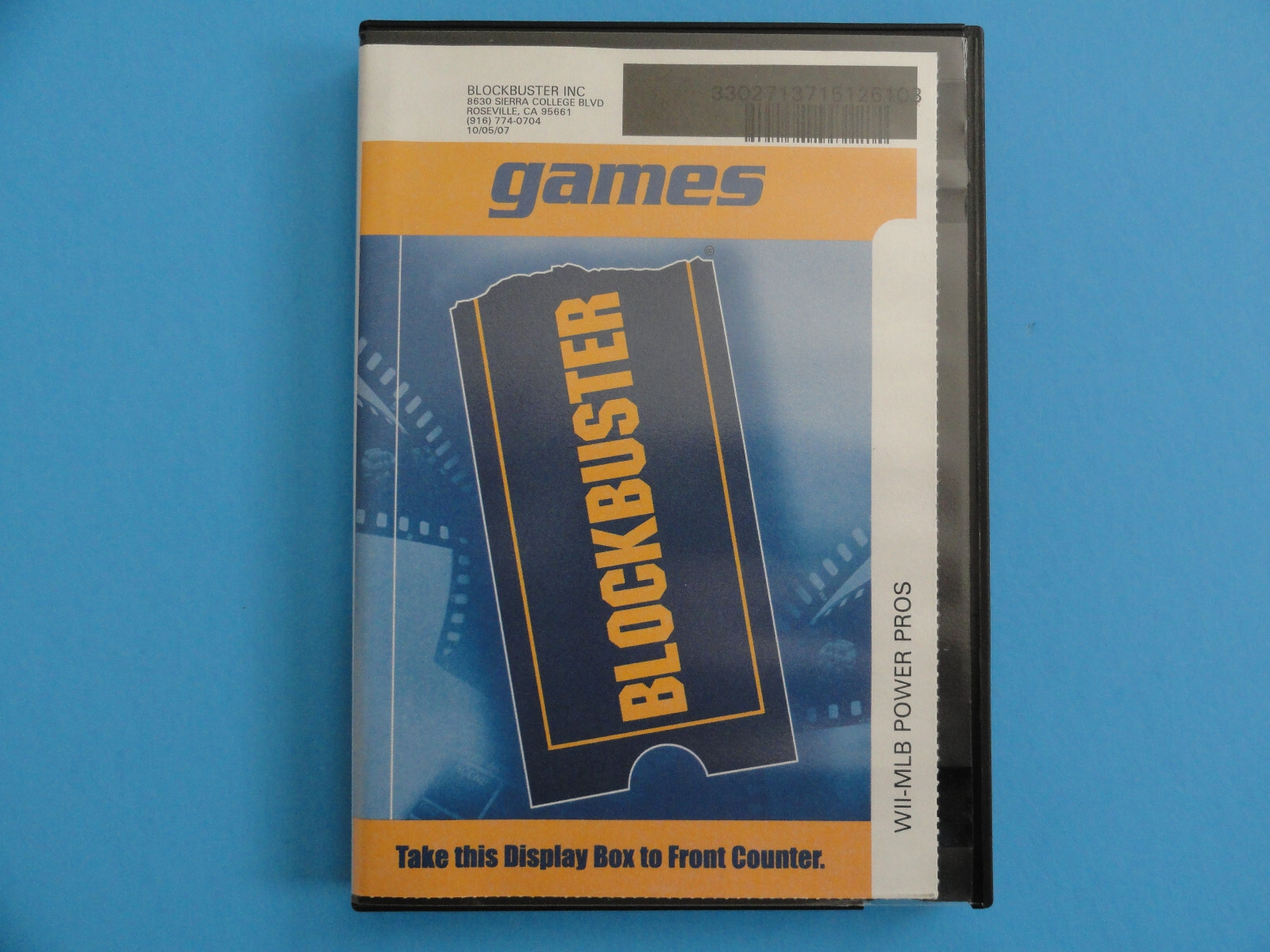 WII MLB POWER PROS BLOCKBUSTER VIDEO RENTAL CASE W/INSTRUCTIONS -NO GAME