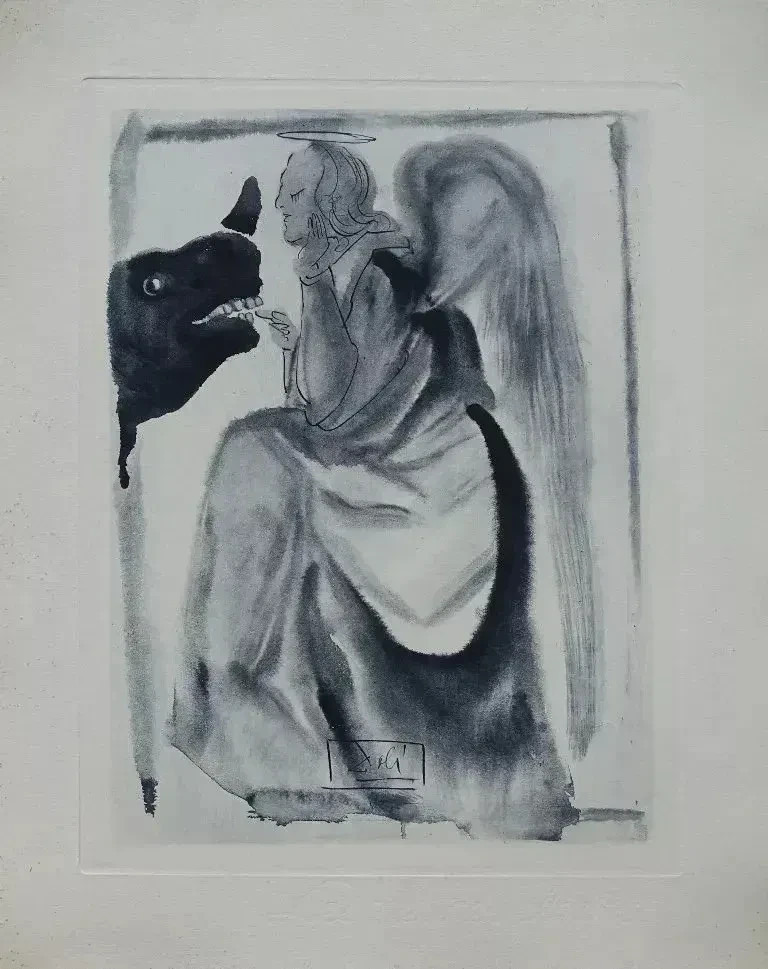 Salvador DALI : Le ciel de Mercure, GRAVURE original signée, DIVINE COMEDIE