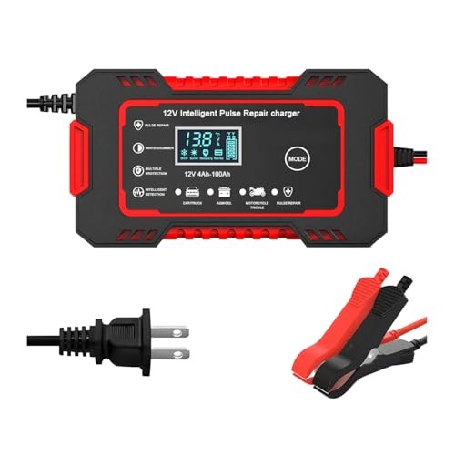 Mandark Car Battery Charger, 12V 6A Smart Fully Automotive Battery Trickle Red