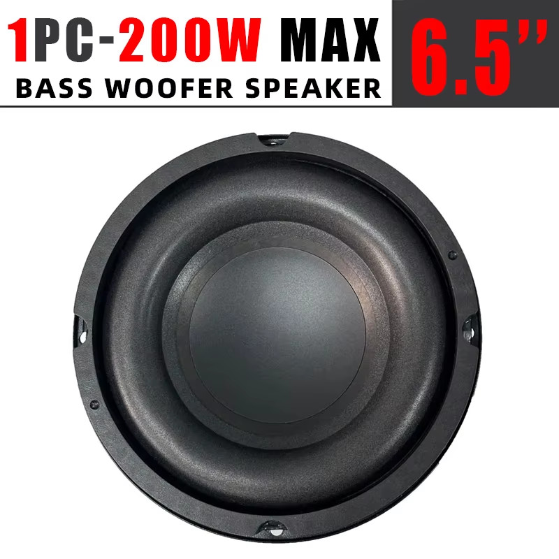 1Pc 6.5" Car Subwoofer 200W Audio Speaker 4 Ohm Car Component Stereo Modificatio