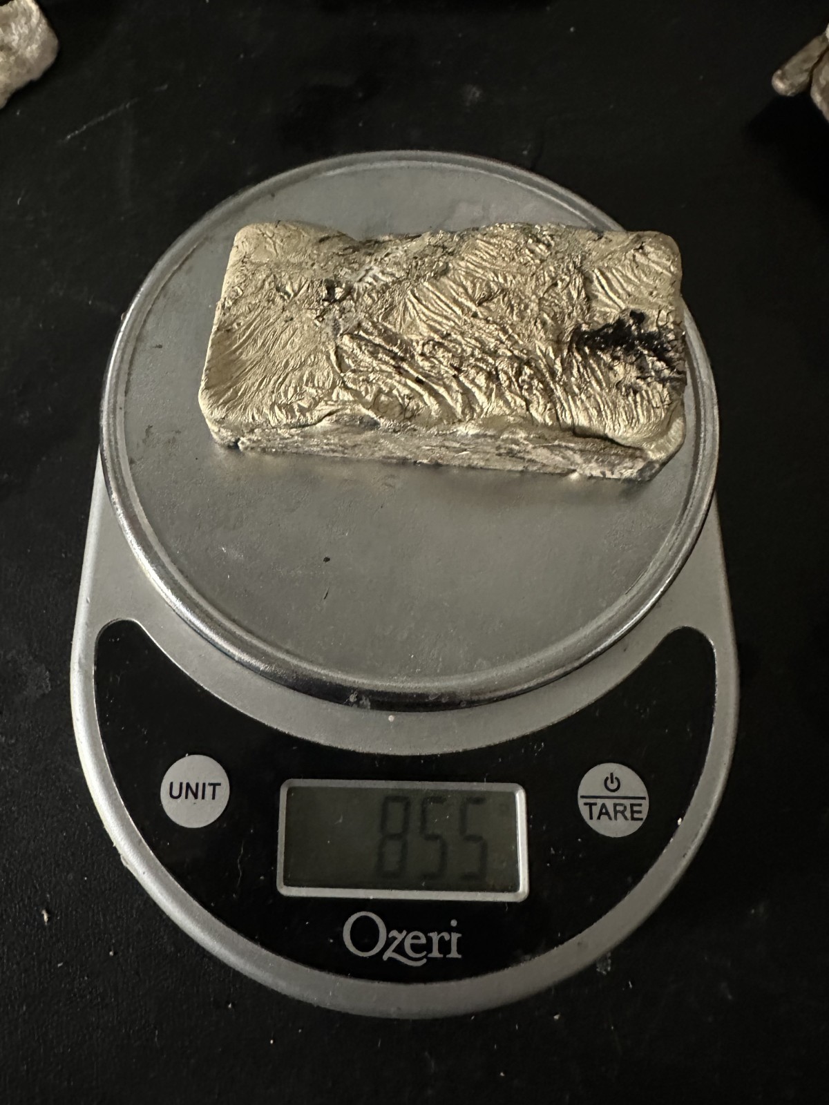 855 gram 925 Sterling Silver Hand Poured Ingot Bar - Solid sterling silver scrap